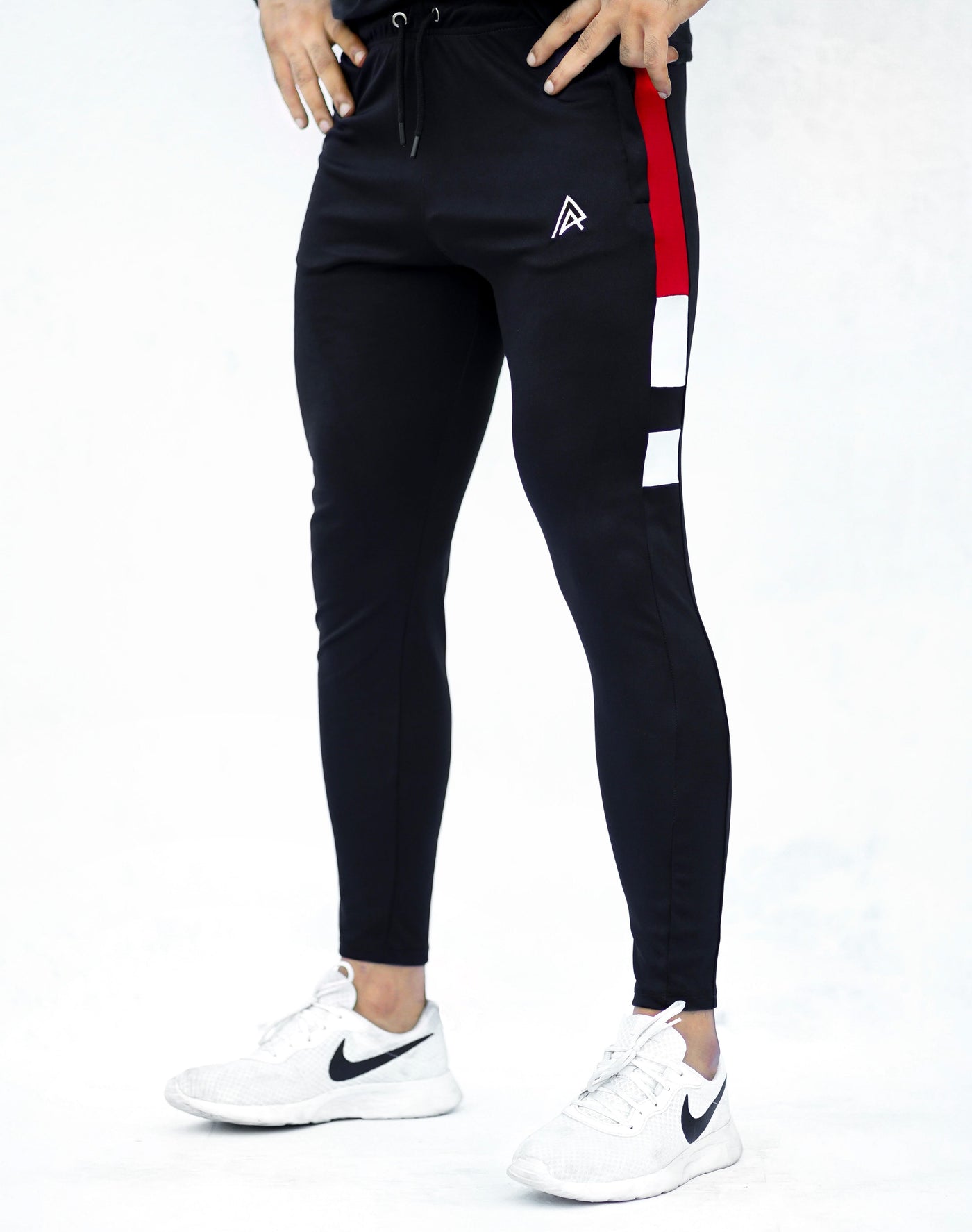 Black with Red/white Sublimated Panel Quick Dry Bottoms
